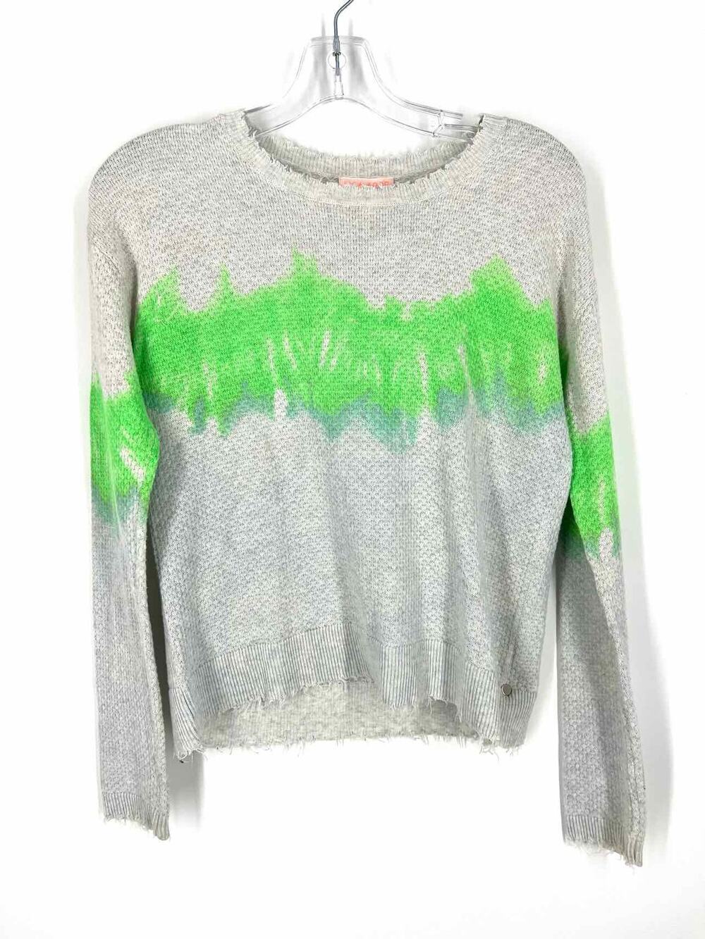 Lisa Todd Size XS Wh/Gr/Bl Tie Dye Waffle Designer Top-Long Sleeve
